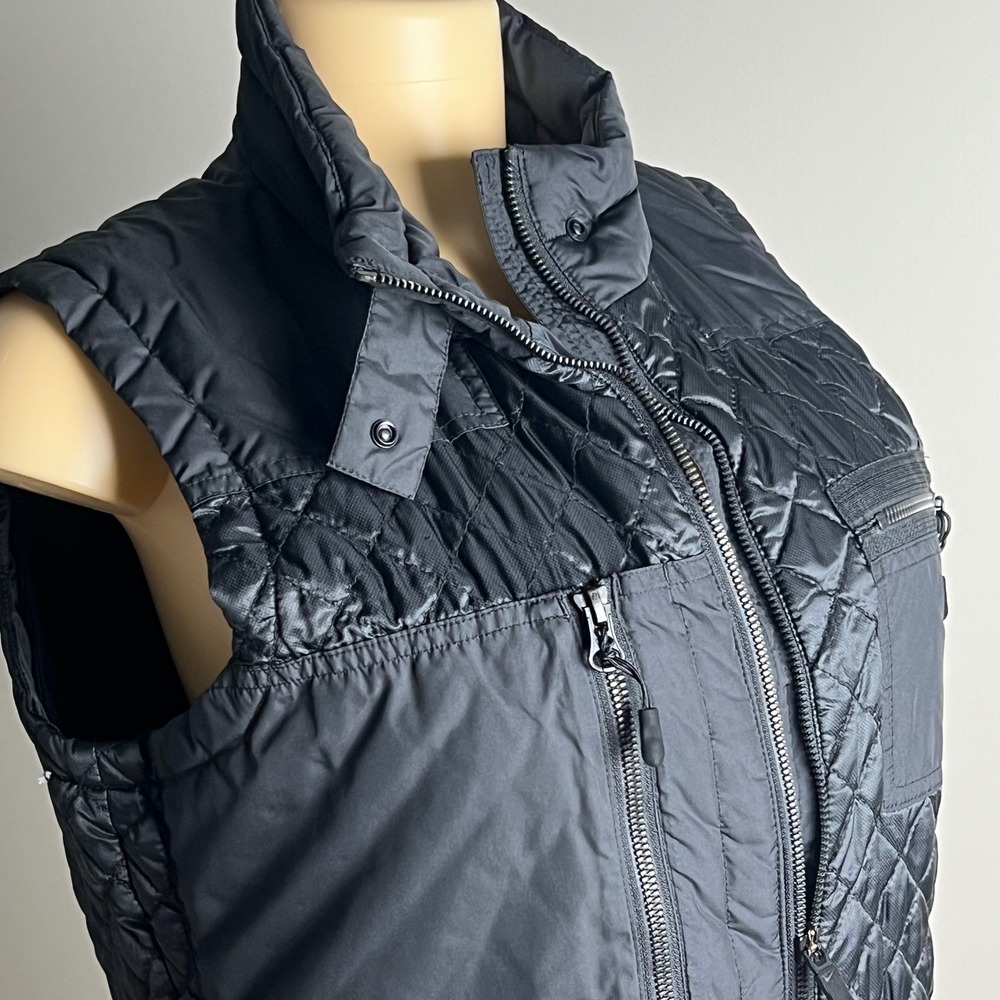 Nike Puffer Vest‎ Womens Large Quilted Full Zip Multi-Pocket Black Gorpcore Tech - Picture 7 of 9